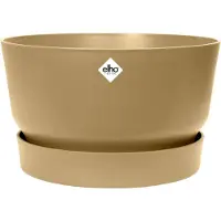 Elho Greenville Schaal 33 - Plantenschaal met Waterreservoir - 100% Gerecycled Plastic - Ø 32.5 x H 19.4 cm - Goudkleurig zand