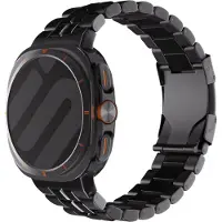 Strap-it Titanium ‘Square’ schakel band - geschikt voor Samsung Galaxy Watch Ultra 2 (2026) / Ultra (2024/2025) - zwart