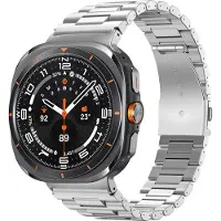 Bandz Stalen schakel band 'Deluxe' - luxe metalen bandje geschikt voor Samsung Galaxy Watch Ultra 2 (2026) / Ultra (2024/2025) - inclusief horloge inkort set (zilver)