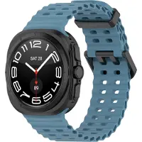 Strap-it Ocean siliconen smartwatch bandje - geschikt voor de Samsung Galaxy Watch Ultra 2 (2026) / Ultra (2024/2025) - grijsblauw