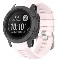 Strap-it Siliconen smartwatch bandje met gespsluiting - geschikt voor de kleinere Garmin Instinct 2s (roze)