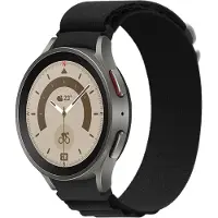 Strap-it Alpine nylon bandje - geschikt voor Samsung Galaxy Watch 4 (Classic) / Watch 5 (Pro) / Watch 6 (Classic) / Watch 7 40 & 44mm / Watch FE - zwart