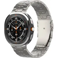 Strap-it Titanium 'Iron' schakel band - geschikt voor Samsung Galaxy Watch Ultra 2 (2026) / Ultra (2024/2025) - titanium kleur