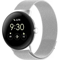 Strap-it Milanees smartwatch bandje geschikt voor Google Pixel Watch 5 (45 mm) / 4 (45 mm) / 3 (45 mm) - Zilver