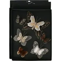 Othmar decorations vlinders op clip - 12x - bruin tinten - 5-8 cm - kunststof -kerstversiering