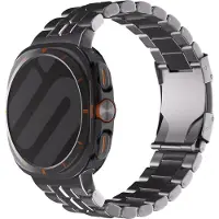 Strap-it Titanium ‘Square’ schakel band - geschikt voor Samsung Galaxy Watch Ultra 2 (2026) / Ultra (2024/2025) - grafiet
