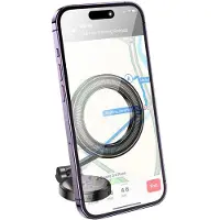 Hoco Dashboard Autohouder Telefoon met Magnetische Ring - Compatibel met MagSafe - Verstelbare Telefoonhouder - Aluminium - Grijs