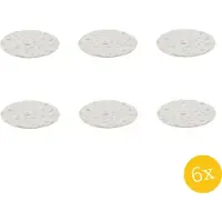 Clayre & Eef Dinerbord set van 6 stuks Ø 26 cm Wit Roze Porselein Rond Bloemen Eetbord