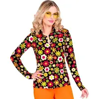Finidi Jaren 70 shirt flowers dames
