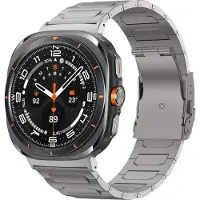 Bandz Titanium band ‘Deluxe’ - geschikt voor Samsung Galaxy Watch Ultra 2 (2026) / Ultra (2024/2025) - inclusief horloge inkort set (titanium kleur)