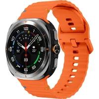 Strap-it Wave siliconen bandje - geschikt voor de Samsung Galaxy Watch Ultra 2 (2026) / Ultra (2024/2025) - oranje