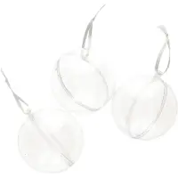Gerimport DIY kerstballen - 3x st - D8 cm - doe het zelf hobby kerstballen - transparant