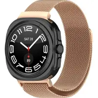 Strap-it Milanees smartwatch bandje met magneetsluiting - Milanese band geschikt voor de Samsung Galaxy Watch Ultra 2 (2026) / Ultra (2024/2025) - rosé goud