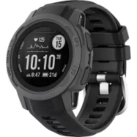 Strap-it Siliconen smartwatch bandje met gespsluiting - geschikt voor de kleinere Garmin Instinct 2s (zwart)
