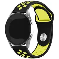 Beline Horlogeband 22mm Sport Silicone zwart en geel zwart/geel doosje