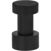 Sanimex - Handdoekhaak - Wandhaak - Knop - Rond - Metaal - Zwart