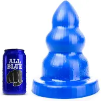 All Black All Blue - Triple Pleasure Buttplug - Blauw M
