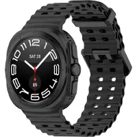 Strap-it Ocean siliconen smartwatch bandje - geschikt voor de Samsung Galaxy Watch Ultra 2 (2026) / Ultra (2024/2025) - zwart