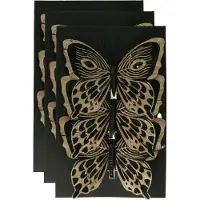 Othmar decorations vlinders op clip - 9x st - zwart - 12 cm - kunststof -kerstversiering