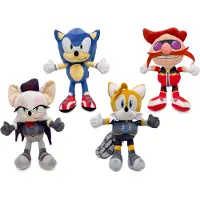 Sonic Set van 4 - the Hedgehog Prime Pluche Knuffel 32 cm - Speelgoed knuffelpop knuffeldier voor kinderen jongens meisjes - , Miles, Knuckles, Shadow, Eggman, Rouge - de Egel Knuffels