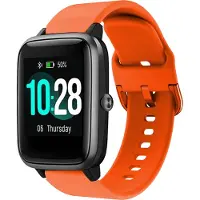 Strap-it Siliconen Smartwatch bandje - Geschikt voor ID205L siliconen bandje - oranje - Horlogeband / Polsband / Armband