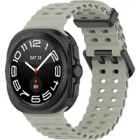 Strap-it Ocean siliconen smartwatch bandje - geschikt voor de Samsung Galaxy Watch Ultra 2 (2026) / Ultra (2024/2025) - grijsgroen