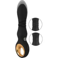 Eternal Strong Thrusting Vibrator Black Soft Touch textuur Volledig Waterproof