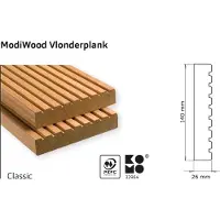 Intergard Vlonderplanken thermisch gemodificeerd Classic 390cm (26x140mm)