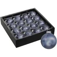 Othmar decorations Luxe kerstballen - 16x - 4 cm - donkerblauw - glas - Kerstbal