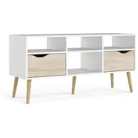 Tvilum TV-meubel - 4 nissen 2 lades - Wit/Eiken - 117,2 x 39,1 x 57,4 cm - TVILUM