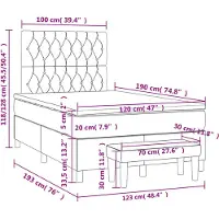 vidaXL Boxspring met matras stof taupe 120x190 cm