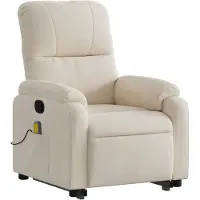 vidaXL Sta-op-massagestoel verstelbaar microvezelstof beige