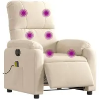 vidaXL Massagestoel elektrisch verstelbaar microvezelstof beige