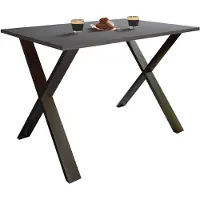 VCM XonaX eetkamertafel 80x50 antraciet, zwart.