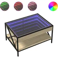 vidaXL Salontafel met Infinity LED 70x50x38 cm sonoma eikenkleurig