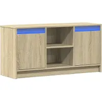 vidaXL Tv-meubel met LED 100x34x50 cm bewerkt hout sonoma eikenkleurig