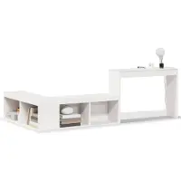 vidaXL Nachtkastje met bureau 222x107x75 cm massief grenenhout wit