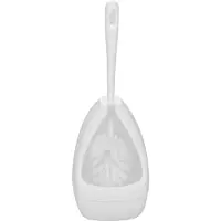 Merkloos Wc-borstel/toiletborstel met randreiniger inclusief houder wit 39.5 cm van kunststof - Toiletborstels