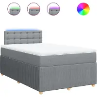 vidaXL Boxspring met matras stof lichtgrijs 120x190 cm