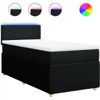 vidaXL Boxspring met matras stof zwart 80x200 cm