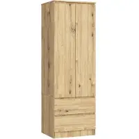 Akord Kledingkast STAR S60 met 2 Deuren en 2 Lades / Furniture Factory / Artisan Eik / 60 x 180 x 51 cm