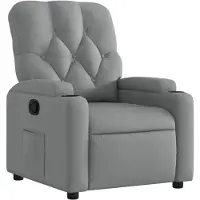 vidaXL Fauteuil verstelbaar stof lichtgrijs