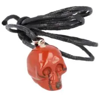 Spiru Schedel Hanger Jaspis Rood aan Koord