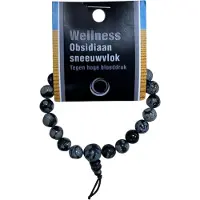 Spiru Edelsteen Armband Sneeuwvlok Obsidiaan Powerbead met Uitlegkaart