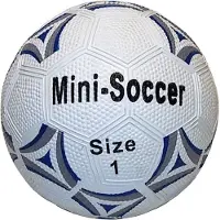 HOT Sports + Toys mini voetbal rubber wit zwart 13 cm voor kinderen.