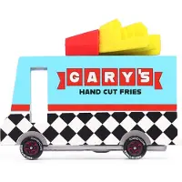 Candylab Toys Candycar Vans: FRENCH FRY VAN (F311) 8,4x4,1x6,5cm, wooden diecast, in giftbox, 3+