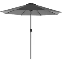 Mazazu MIRA Home - Parasol - Zwarte Achthoekige Tuinparasol 3x3 Meter – Metalen Frame, UV-bescherming, Zwengelmechanisme