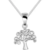 Montebello Ketting Levensboom - 925 Zilver Gerhodineerd - 10.5x13mm - 45cm