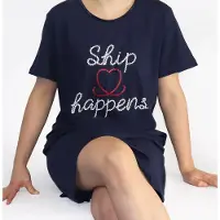 Temptation Dames Nachthemd - Big Shirt - Navy Blauw - Maat M