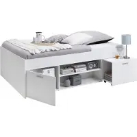 Fd Furniture Kajuitbed Carlo 90x200 cm wit